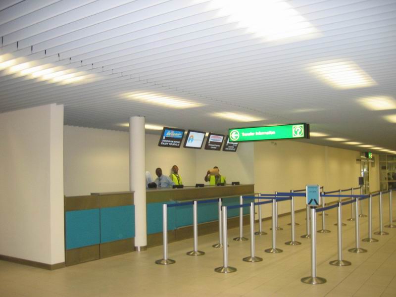 View of the Transit Info Desks from entrance gates 1 and 2