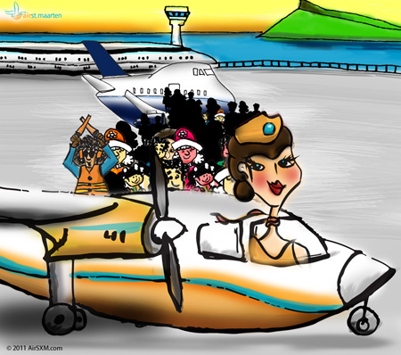 Air St. Maarten Shared Charters Share-A-Charter Cartoon (c) 2011