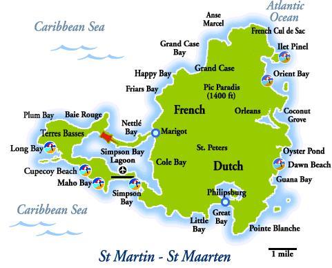 St. Maarten map